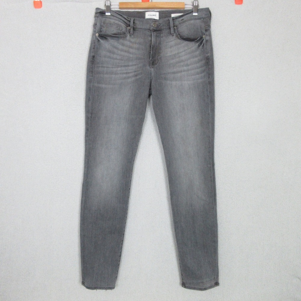 FRAME L'Homme Skinny Jeans Mens 32 Gray Wash Denim Pants Stretch Slim Fit